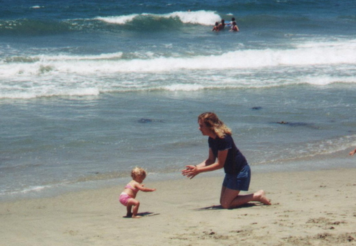 kim and abi at the beach