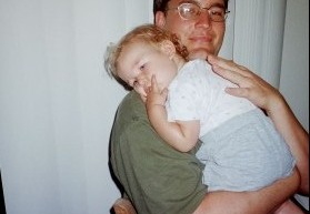 daddy and abigail at the apartment