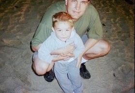 jj and daddy at the beach