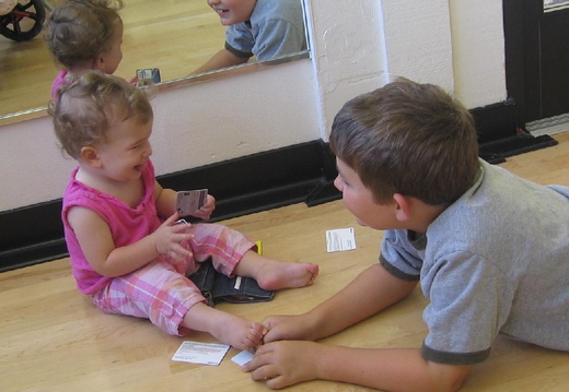 enjoyng mommy's money at an early age