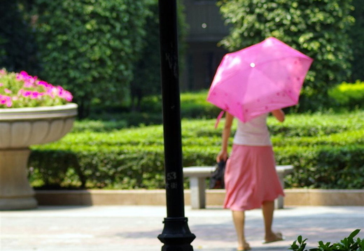 random lady in pink dress