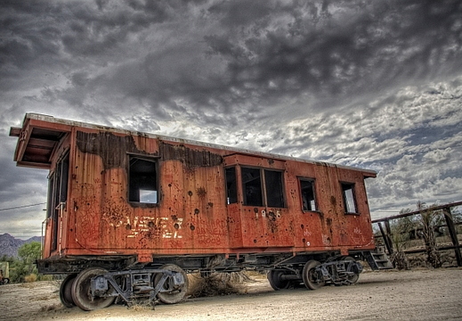 a random railroad car in hdr