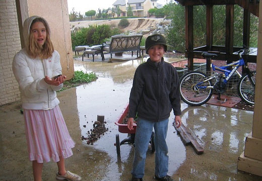 playing in the rain
