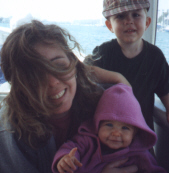 kim and kids in newport beach